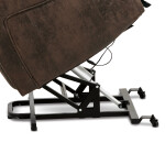 TV křeslo + eletrické polohování, hnědá látka, kov černá