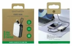 4smarts Pocket 10000mAh stříbrná / Powerbanka / 30W / vestavěný USB-C kabel 15cm / displej (541085)