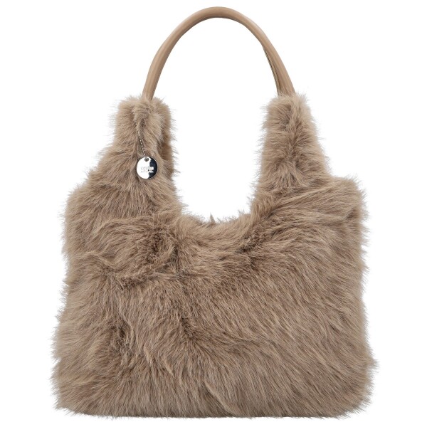 Módní dámská plyšová kabelka do ruky Viorica, taupe