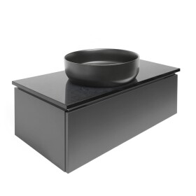 Koupelnová skříňka s žulovou deskou SAT Feel 100x30x46 cm antracit mat SATFEEL100ANTZ SATFEEL100ANTZ