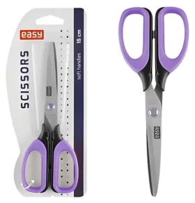 Easy Školní nůžky 15 cm fialová / Nůžky / Měkké rukojeti (5901180359009)