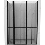 MEXEN/S - Mist L sprchové dveře křídlové levé 145, černá dekor, černá 8A4L-145-001-70-77-L