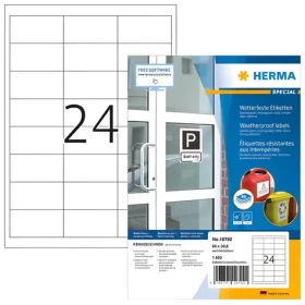 HERMA Outdoor etiketa 66x33,8 mm bílá / Etiketa / voděodolné / laser, inkoust / 1920 ks (10792)