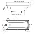 RAVAK - Classic II Vana 1500x700 mm, bílá CC31000000