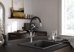 NOVASERVIS - Dřezová stojánková baterie Filtrata s elast. ram,černá-chrom BFT41B