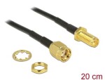 DeLock Kabel RP-SMA (F) - RP-SMA (M) 0.2m černá (88876)