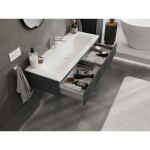 MEXEN/S - Rivel koupelnová skříňka 120 cm s umyvadlem Vela, 1 šuplík, reliéf , grafit mat/bílá mat - 91A20-12023-1-BF66-W23M0 91A20-12023-1-BF66-W23M01