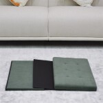 Taburet s úložným prostorem, zelená manšestrová látka