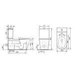 SAPHO - MEDIC WC kombi, zvýšený sedák, Rimless, spodní/zadní odpad, bílá MC102