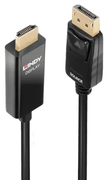 Lindy DisplayPort na HDMI aktivní / Propojovací kabel / 2 m / 4K 60Hz / HDR (40926)