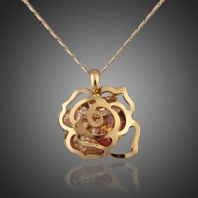 Náhrdelník Swarovski Elements Nunziatina - květina, Zlatá 39 cm + 3 cm (prodloužení)