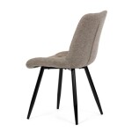Židle jídelní, krémová látka, nohy černý kov