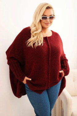 Svetr dámský Plus Size z akrylu s volným střihem a rukávem 3/4 fango UNI