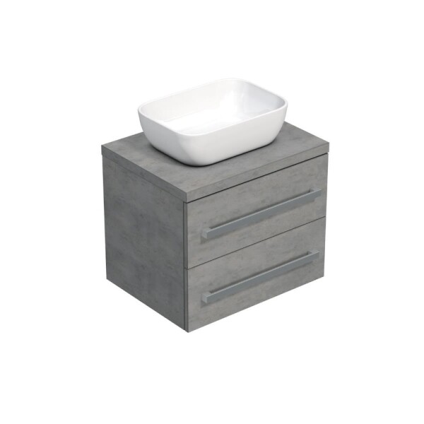 Koupelnová skříňka s krycí deskou SAT Cube Way 60x53x46 cm beton mat CUBE461603BE45 CUBE461603BE45