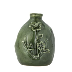 Bloomingville Keramická vázička Ramia Green, zelená barva, keramika