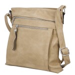 Trendy dámská koženková crossbody kabelka Bree, béžová
