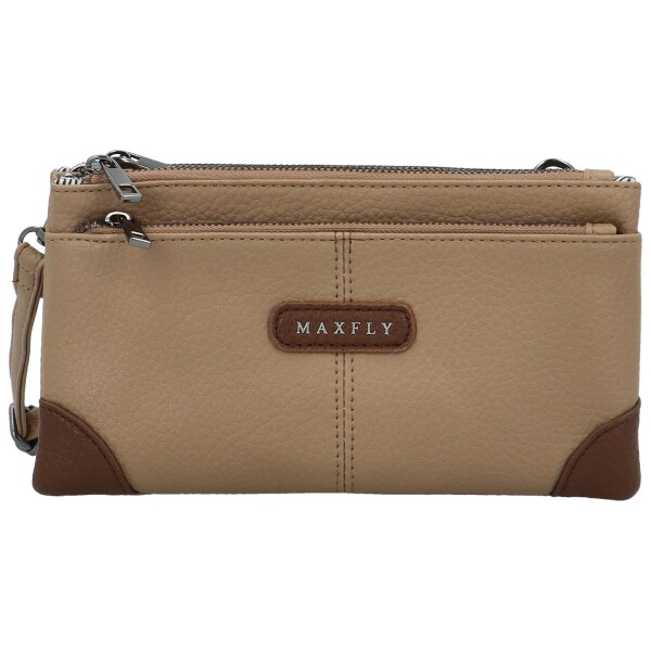 Stylová dámská koženková crossbody kabelka MaxFly Gimalli, béžová