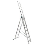 Žebřík AL, trojdílný, 3x 8 příček, 5,13m, ALVE EUROSTYL 7608