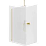 CERANO Sprchová zástěna Walk-in Onyx Top Round L/P - 8 mm - kulatá vzpěra - zlatá, rýhované sklo - 120x200 cm