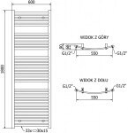 MEXEN/S - Helios radiátor + topná tyč 1800 x 600 mm, 900 W, černá W103-1800-600-2900-70