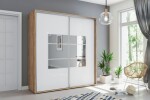 Šatní skříň Ska A02 Barva korpusu: Bílá, Rozměry: 175 cm, Dveře: Čokoláda