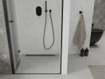 MEXEN - Lima skládací sprchové dveře 110, transparent, černá se stěnovým profilem 856-110-000-70-00