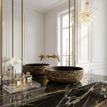 REA - Umyvadlo na desku Babilon Gold REA-U5418