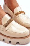 Módní mokasíny na platformě s ozdobou Laura Messi 2600 béžová 41