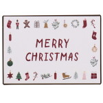Ib Laursen Dekorativní plechová cedule Merry Christmas, červená barva, kov