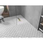 MEXEN/S - Toro obdélníková sprchová vanička SMC 140 x 70, bílá, mřížka zlatá 43107014-G