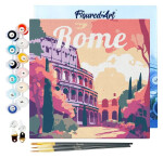 Mini malování podle čísel - Travel poster Rome 20x20cm na rámu