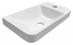 SAPHO - ZORBA umývátko 40x22cm, litý mramor, baterie vpravo, bílá ZB402