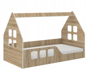 DumDekorace Dětská postel Montessori domeček 160 x 80 cm v dekoru dub sonoma levý