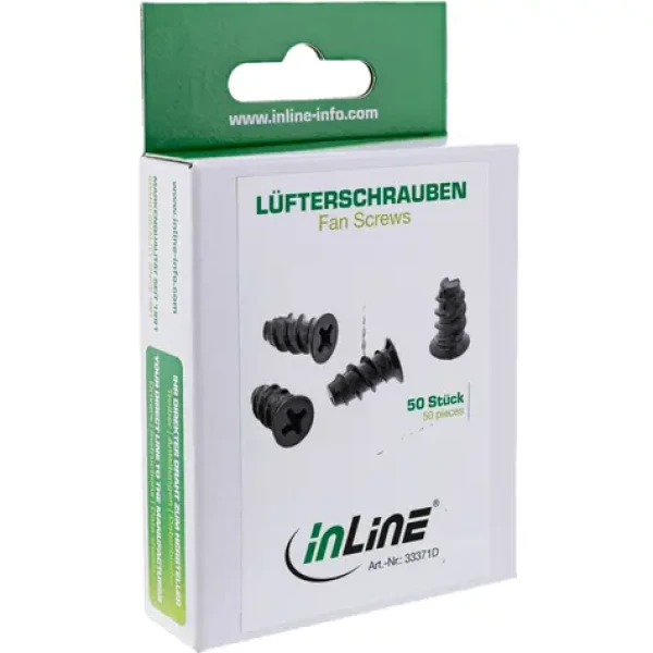InLine Šrouby pro ventilátory černé / Šrouby / 50 ks / 5 mm (33371D)