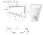 BESCO - Asymetrická vana INTIMA DUO - Nožičky k vaně - S nožičkami, Rozměr vany - 170 × 125 Způsob provedení - Pravé VANINTID17P+OLVPINOZSTELID