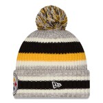 New Era Dětská zimní čepice Pittsburgh Steelers NFL Stripe Cuffed Knit Hat with Pom
