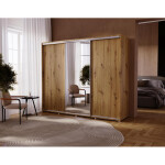 Šatní skříň Silver Barva korpusu: Antracit, Rozměry: 255 cm, Dveře: Zrcadlo