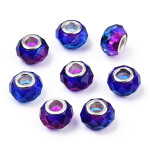 Korálky evropského typu - 14 x 8,5 mm - dvoubarevné - 1 ks Dvě barvy: Červenobílá