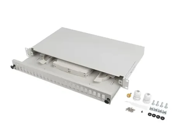 Lanberg Optický patch panel 19" 1U šedý / Patch panel / 24x SC Duplex / 24x LC Quad (FOP1-24SD-LQS)