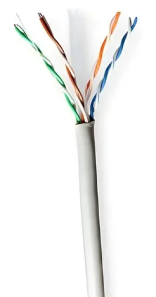 Nedis CAT6 šedá / Síťový kabel / U/UTP / 100 m / CCA / kulatý / PVC / Box (CCBG8520GY100S)