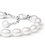 Perlový náramek Millie - sladkovodní perla, stříbro 925/1000, Stříbrná Bílá 18 cm + 4 cm (prodloužení)