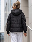 Dámská prošívaná bunda s kapucí, černá, FashionStreet TY5759 XXL