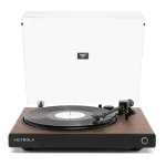 Victrola VPT-1520-WLN-INT Wave hnědý / Gramofon / Řemínkový / 33 a 45 RPM / RCA / Auracast / předzesilovač (100002201661)