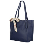 Stylová dámská koženková kabelka na rameno Finlay, tmavě modrá