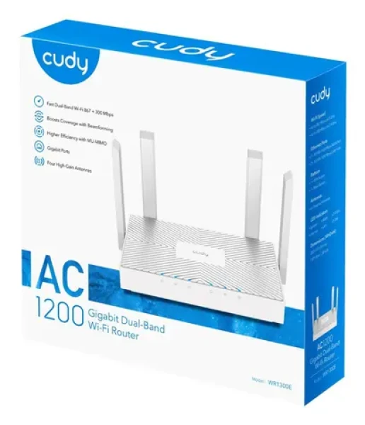 Cudy WR1300E bílá / Router / Wi-Fi 5 AC1200 / Dual-band / Gigabit LAN (WR1300E)
