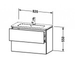 DURAVIT - L-Cube Umyvadlová skříňka Compact, 55x82x39 cm, 2 zásuvky, lesklá bílá LC625702222