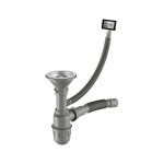 VELAZO - Jednokomorový ocelový dřez 48×48 se sifonem VELAZ4848D