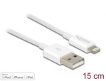 Delock USB datový a napájecí kabel pro iPhone 15cm bílá / iPad / iPod (83001)