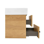 Koupelnová skříňka s umyvadlem a černou úchytkou SAT Cube Way 60x53x46 cm dub Hickory mat CUBE46C602DHSATCW CUBE46C602DHSATCW