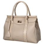 Trendy dámská koženková kabelka do ruky Camila, tmavě béžová